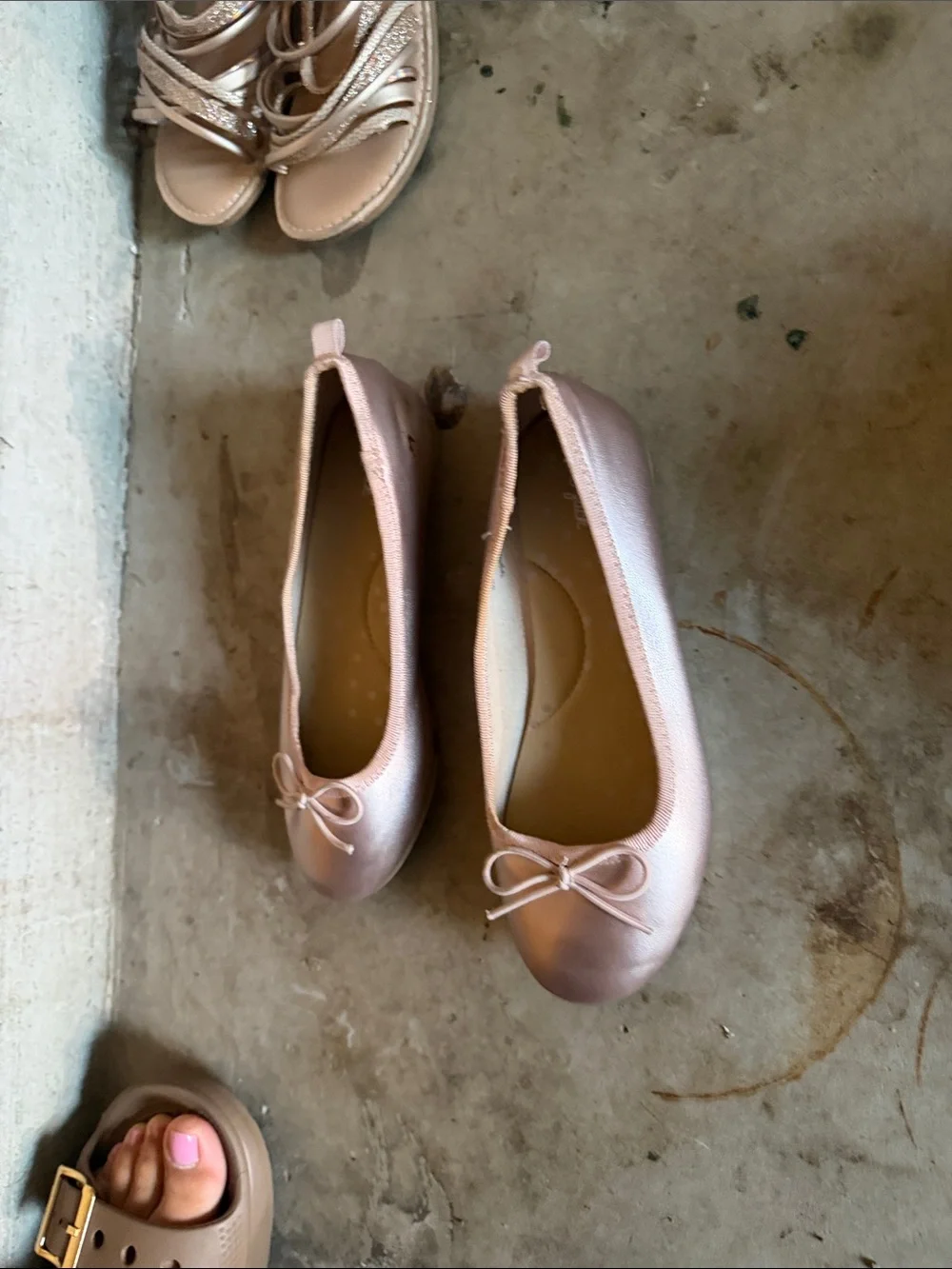 Cat & Jack Rose Gold Ballet Flats with Bow